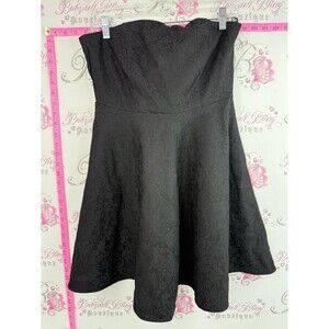 Garage dress floral print Black Strapless Jacquard Fit & Flare Dress